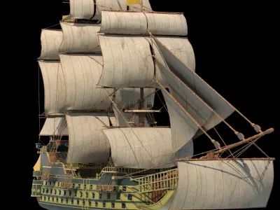  Pirate sailing ship 3D model