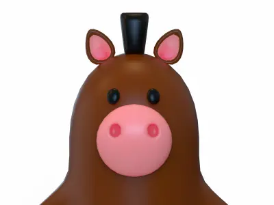 Donkey Stylized Low-poly 3D model