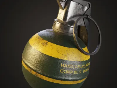 Frag Grenade Collection Low-poly 3D model