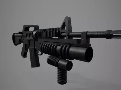 machine gun weapon  Low-poly 3D model