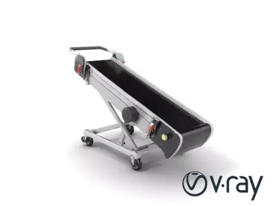 Baggage Conveyor Loader Durable Extendable Belt model pack Low-poly 3D model
