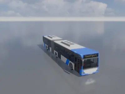City Bus Blue 18200m Low-poly 3D model
