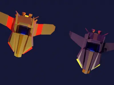 Flying car for future  Free low-poly 3D model