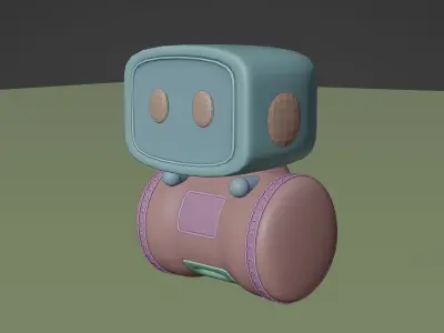 robot with eyes Low-poly 3D model order