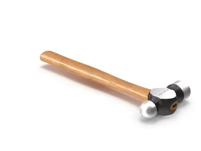 16 Ounce Ballpen Hickory Hammer Low-poly 3D model
