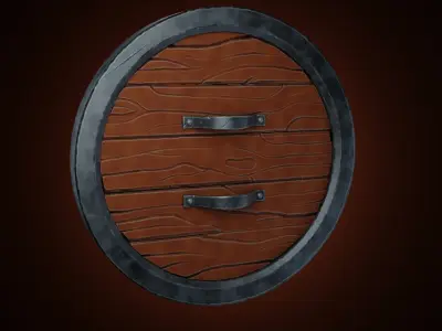 Stylized Medieval Shield Low-poly 3D model