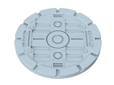 Sci-Fi Grated Floor Base Toppers 32mm Round Miniature Bases 3D print model