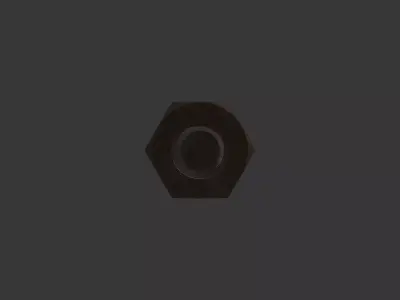 M6 Hex Bolts and Nuts with Rusty Iron Texture 3D model