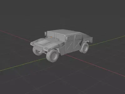 Humvee orange military vehicle Low-poly 3D model