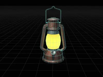 Old Lamp Low-poly 3D model