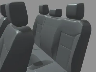 Car Seat 014 Low-poly 3D model