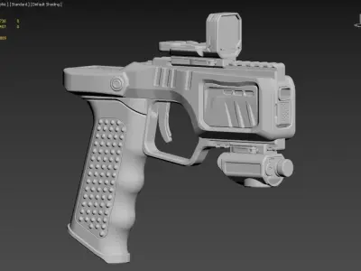 Sci-fi One round laser pistol 3D model
