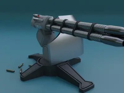 3D model turret machine gun 3D model