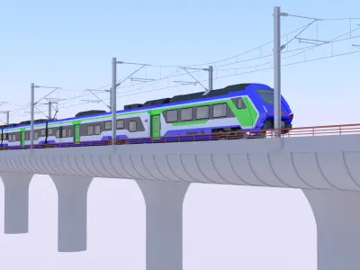 Bridge with Hitachi HTR 412 3D model
