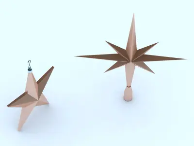 Christmas Star and Tree Topper 3D model
