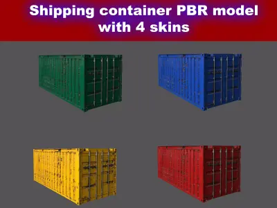 Container 3D model shipping Free low-poly 3D model