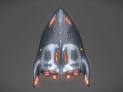 Spaceship Cat6 Low-poly 3D model
