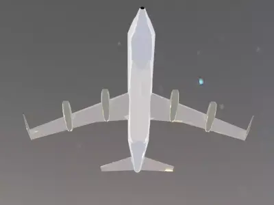 Fictional Quad Engine 1950s Jetliner 707-120 Inspired Low-poly 3D model