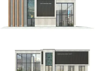 Modern Commercial Building No10 Low-poly 3D model