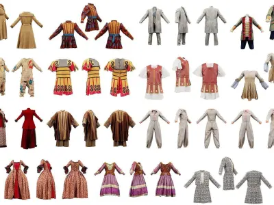 72 3D Scanned Full Body Clothing items 3D Model Pack