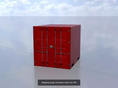 Cargo Container traffic red all versions 3D Model Pack
