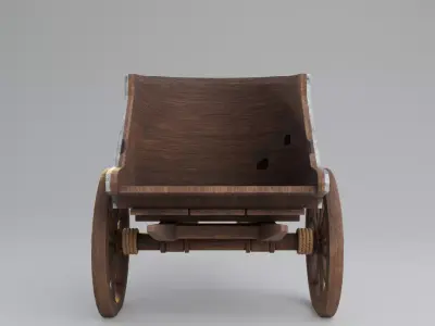 Roman Chariot Low-poly 3D model