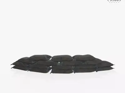 Sack Barricade Low-poly 3D model