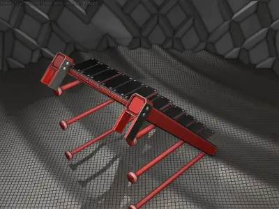 Sci-Fi Stairs - 13- Red Version Low-poly 3D model