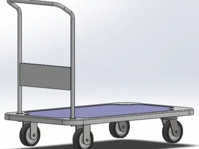 HandTruck dolly cart with wheels Free 3D model