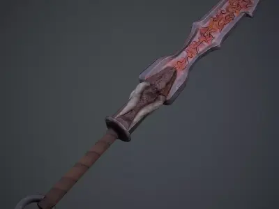 Two-handed casual stylized sword Low-poly 3D model
