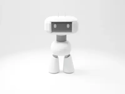 Cute Robot Low-poly 3D model 10