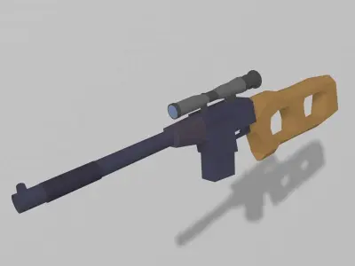 3D model rifle sniper Low-poly 3D model