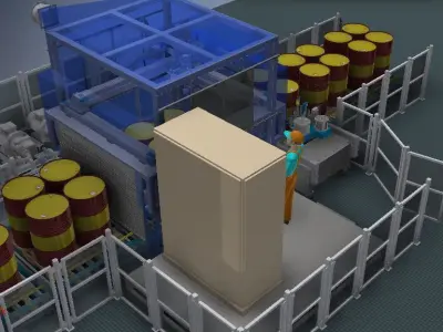 DRUM FILLING PRODUCTION LINE 3D model