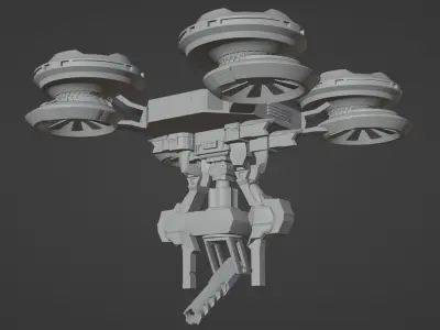 Sci-Fi Drone 3D model 4
