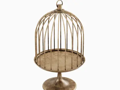 Metal Birdcage 03 Low-poly 3D model