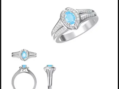 JCD Format Antique color stone rings cad cam jewelry 3D print model