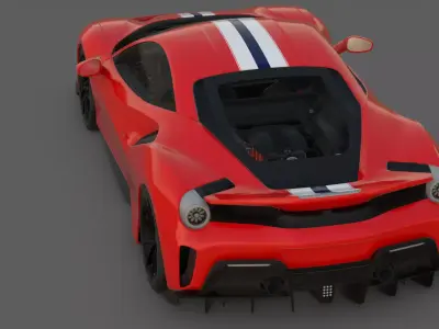 2019 Ferrari 488 Pista 3D Model  Track-Focused Perfection 3D model