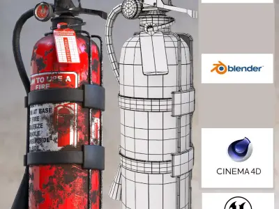 fire extinguisher game and vr Low-poly 3D model