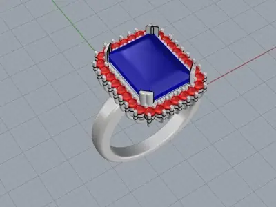 Octagon side AD ring 3D print model 3D print model