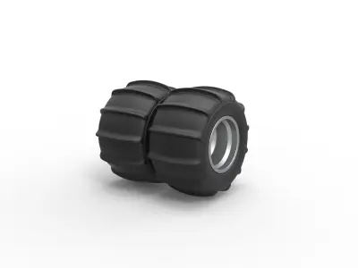 Double Rear wheel for Dune Buggy Scale 1 to 25 3D print model