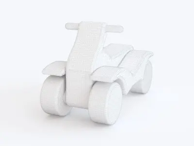 Wooden toy quad bike 3D model