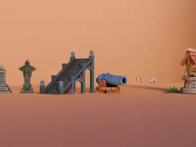 Asset game Low-poly 3D model