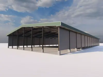 Warehouse-Warehouse Building  3D model purchase