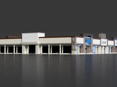 Strip Mall Building 3D model