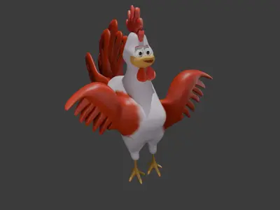 3D Rooster Model - Low Poly Stylized Farm Animal for Games Low-poly 3D model