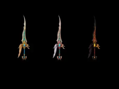Angel Dagger Low-poly 3D model
