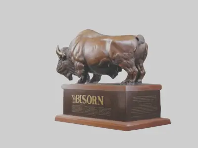 Bison Memorial statue model 3D model