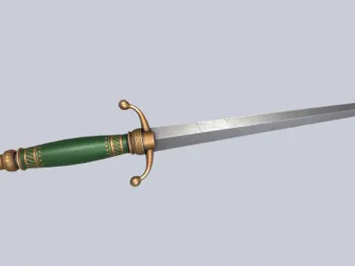 Dagger Low-poly 3D model 4