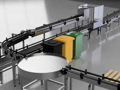 Conveyors - Factory Packaging Assembly Line Conveyor Belts 3D model