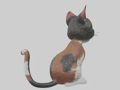 Sitting California Spangled Cat model Low-poly 3D model